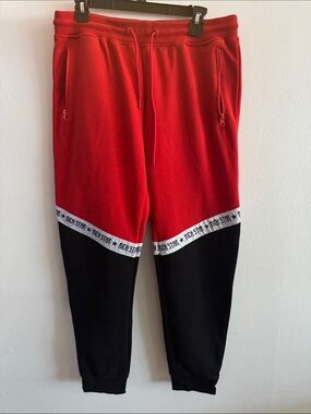 Vintage Rich Star Men's Red & Black Jogger Sweatpants size XL